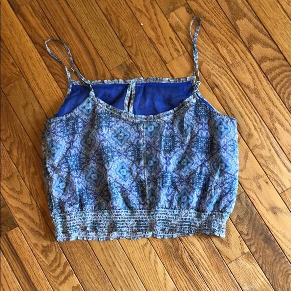 American Eagle Cropped Boho Bohemian Festival Sheer tank top S3 - Picture 4 of 10